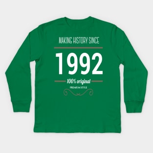 FAther (2) Making history since 1992 Kids Long Sleeve T-Shirt